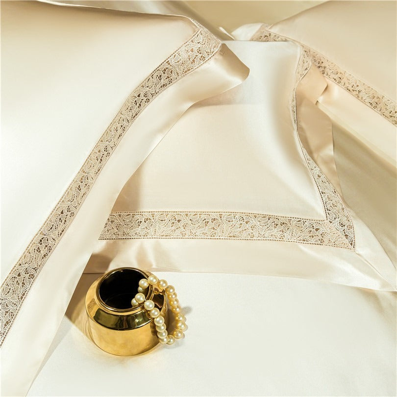 Willa Gold Modern Satin Egyptian Cotton Bedding Set