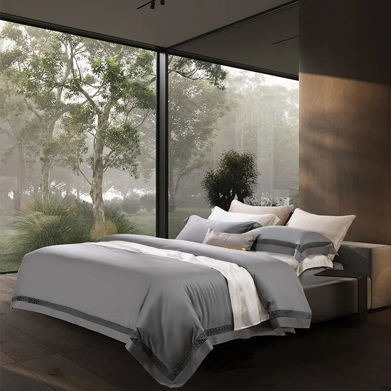 Elysium Grey Egyptian Cotton Bedding Set