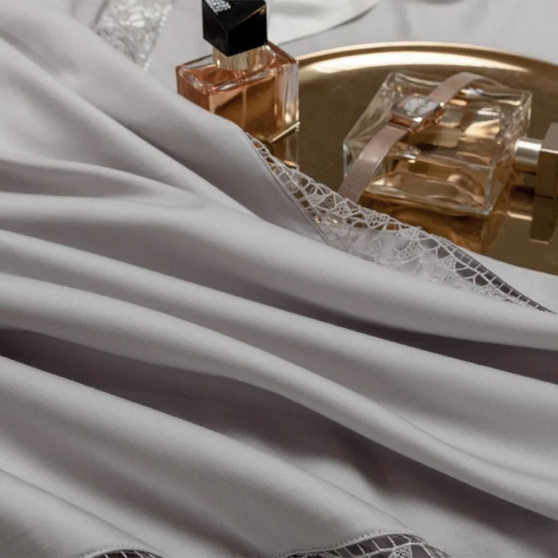 Elysium Silver Egyptian Cotton Bedding Set