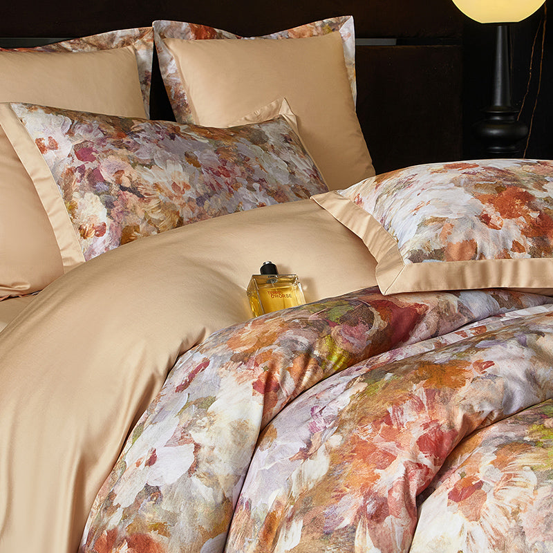 Monetta Botanical Luxury Egyptian Cotton Duvet Cover Set with Floral Bloom Print - Venetto Design Venettodesign.com