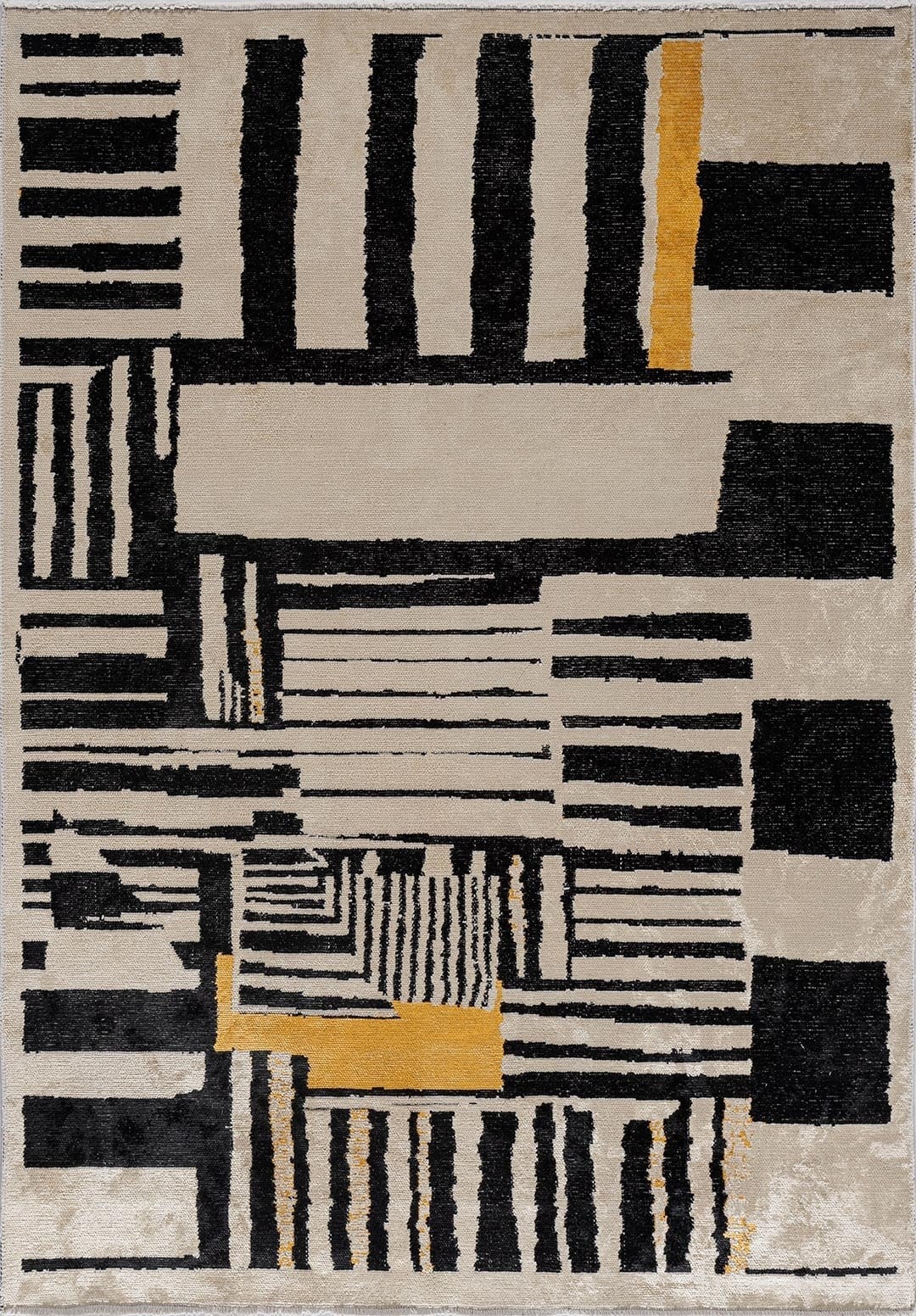 Oxford Black - Cream Rug Rugs - Venetto Design Venettodesign.com