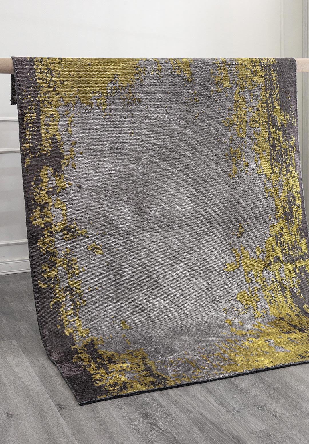 Stockholm Yellow - Light Grey Rug Rugs - Venetto Design Venettodesign.com