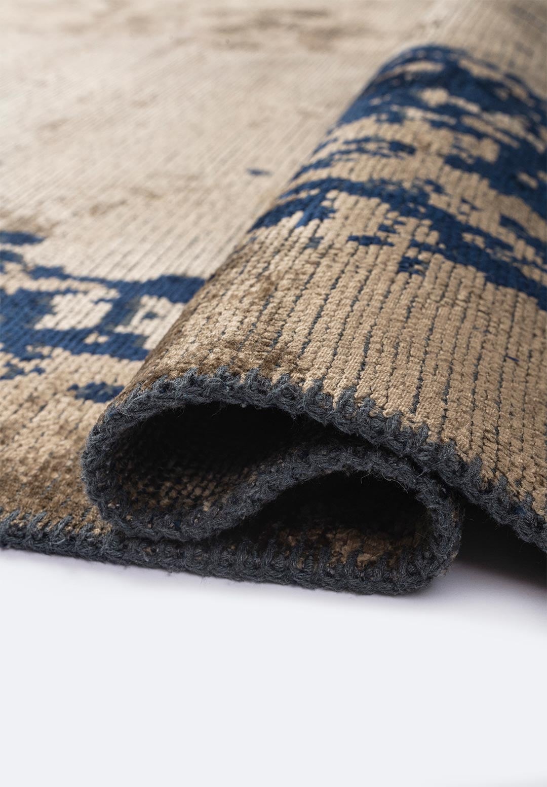 Stockholm Dark Navy - Dark Beige Rug Rugs - Venetto Design Venettodesign.com