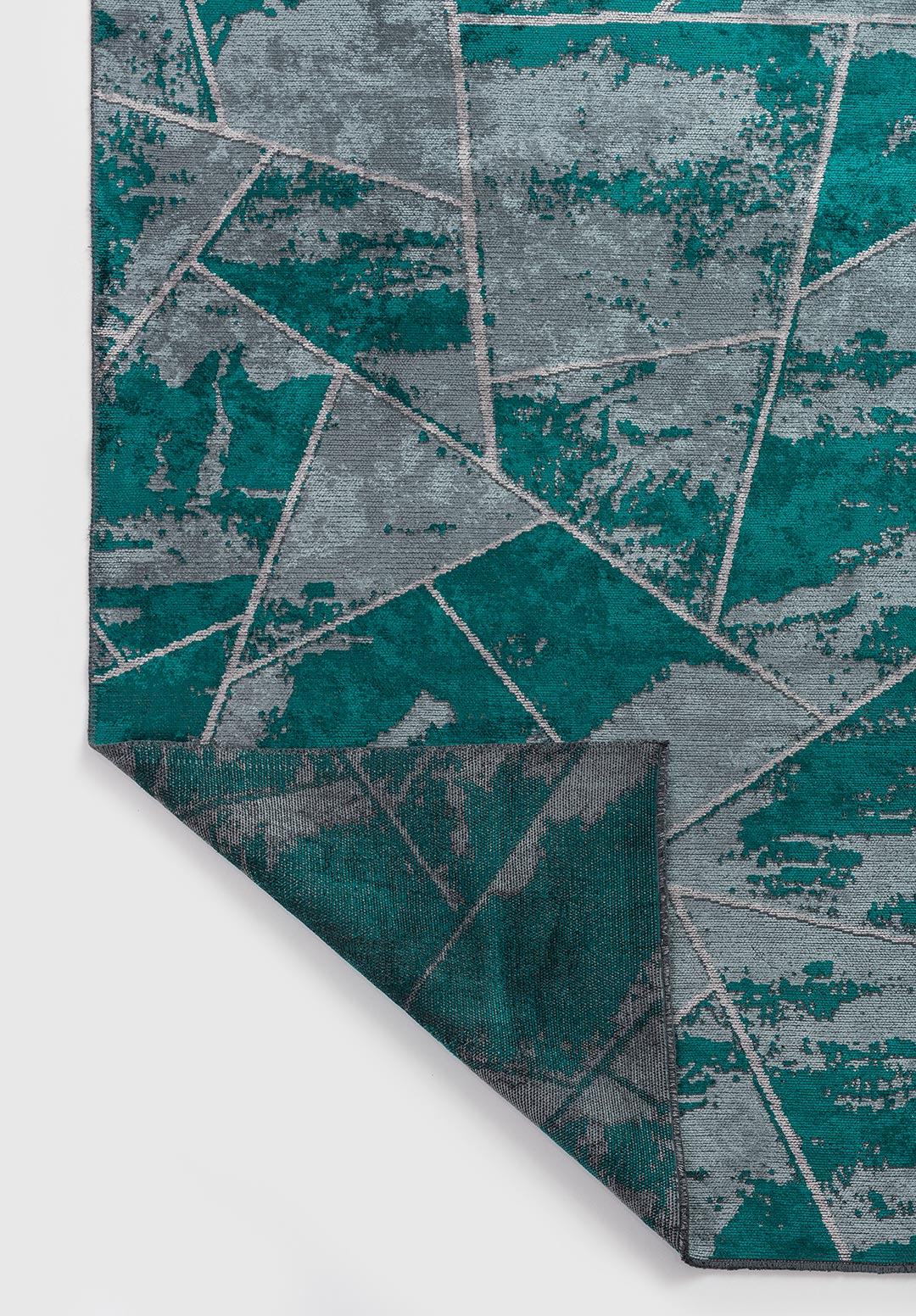 Bremen Dark Turquoise - Light Grey Rug Rugs - Venetto Design Venettodesign.com