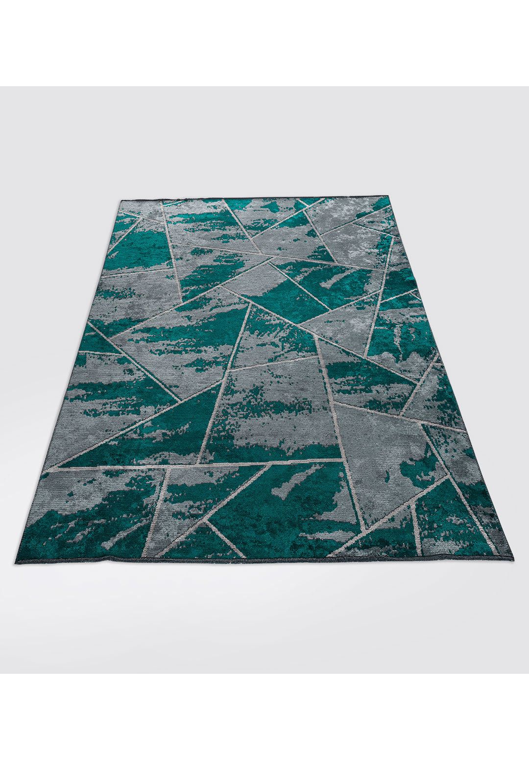 Bremen Dark Turquoise - Light Grey Rug Rugs - Venetto Design Venettodesign.com