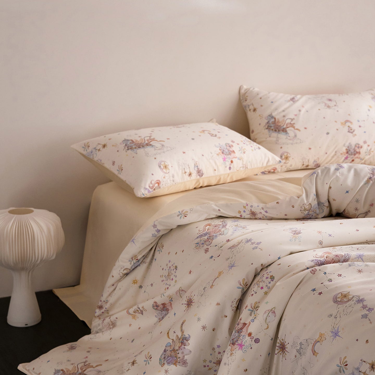 Pegasia Fairy Tale Luxury Egyptian Cotton Duvet Cover Set with Pony Print - Venetto Design Venettodesign.com