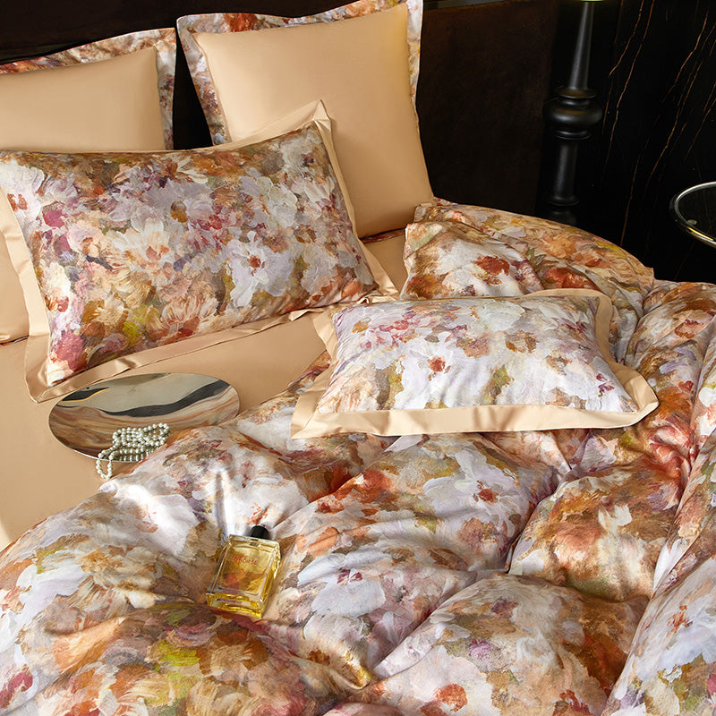 Monetta Botanical Luxury Egyptian Cotton Duvet Cover Set with Floral Bloom Print - Venetto Design Venettodesign.com