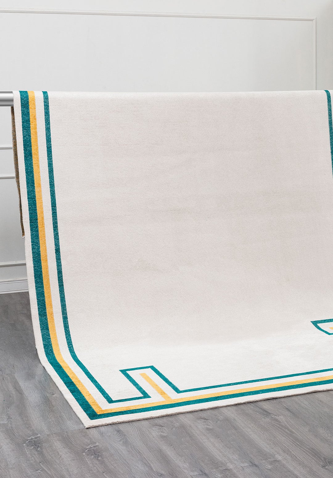 Dresden Dark Turquoise - Ecru Rug