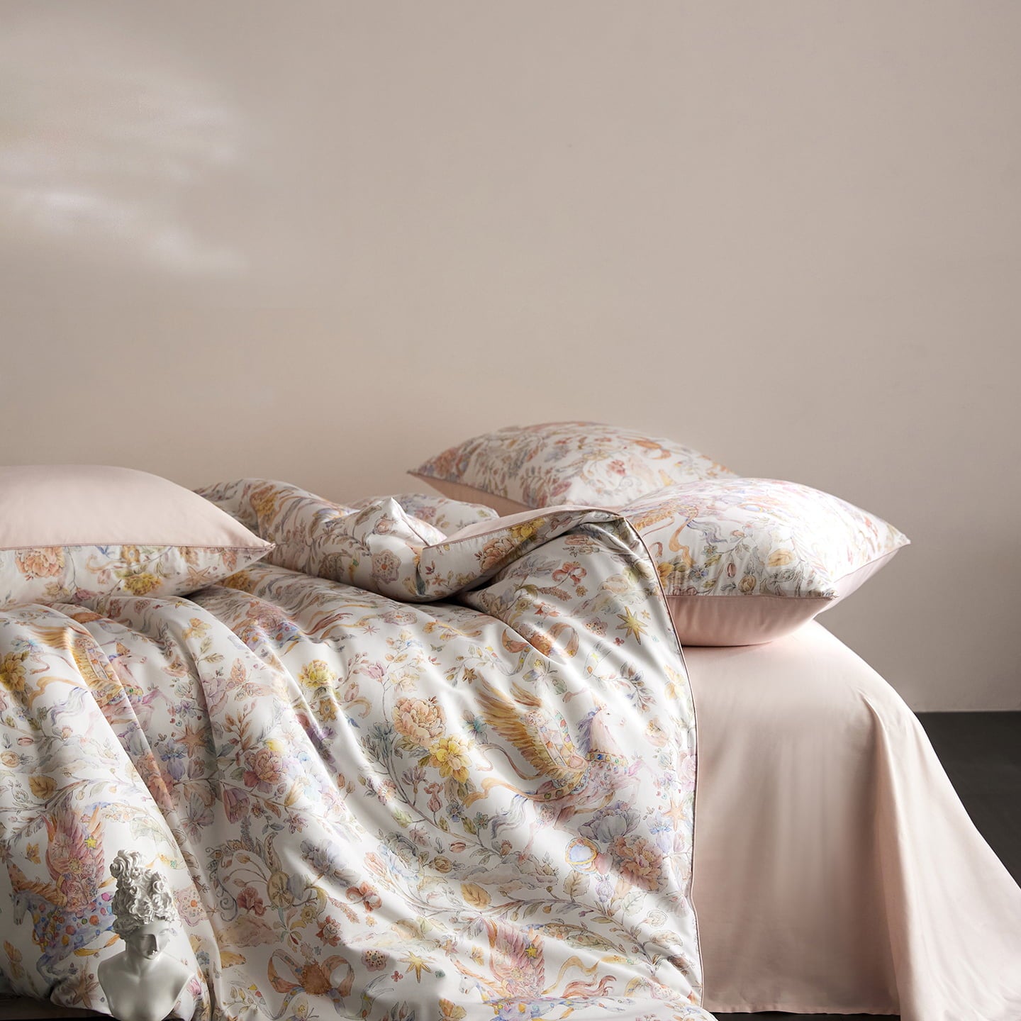 Celestine Fairy Tale Luxury Egyptian Cotton Duvet Cover Set with Unicorn and Botanical Print - Venetto Design Venettodesign.com