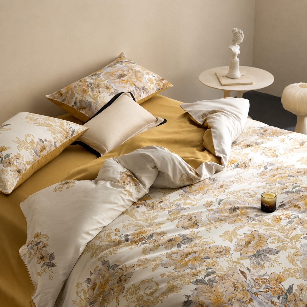 Veloria Botanical Luxury Egyptian Cotton Duvet Cover Set with Floral Print - Venetto Design Venettodesign.com