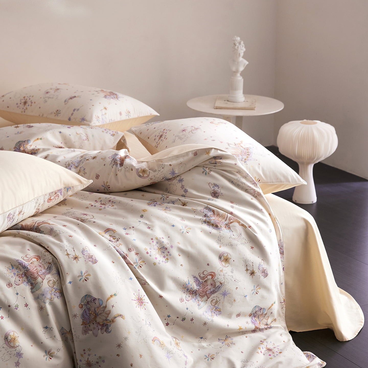 Pegasia Fairy Tale Luxury Egyptian Cotton Duvet Cover Set with Pony Print - Venetto Design Venettodesign.com