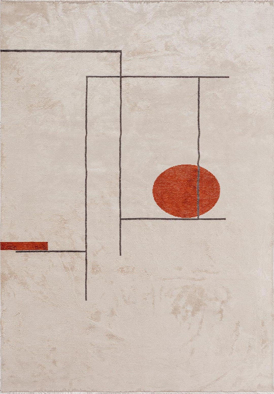 Circus Ecru - Rust Rug