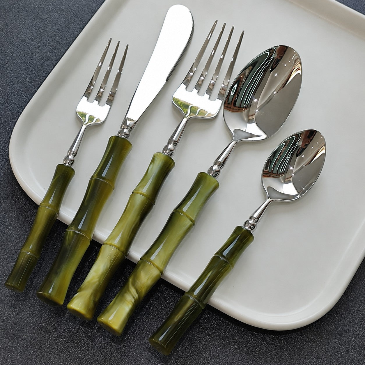 Zen Bamboo Handle Stainless Steel Cutlery Set