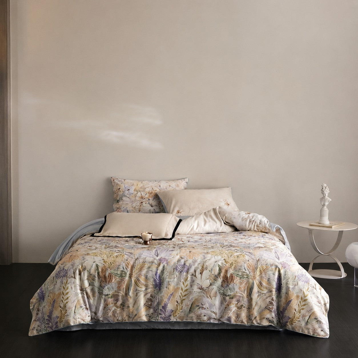 Lysora Sky Meadow Botanical Luxury Egyptian Cotton Duvet Cover Set with Watercolor Floral Print - Venetto Design Venettodesign.com