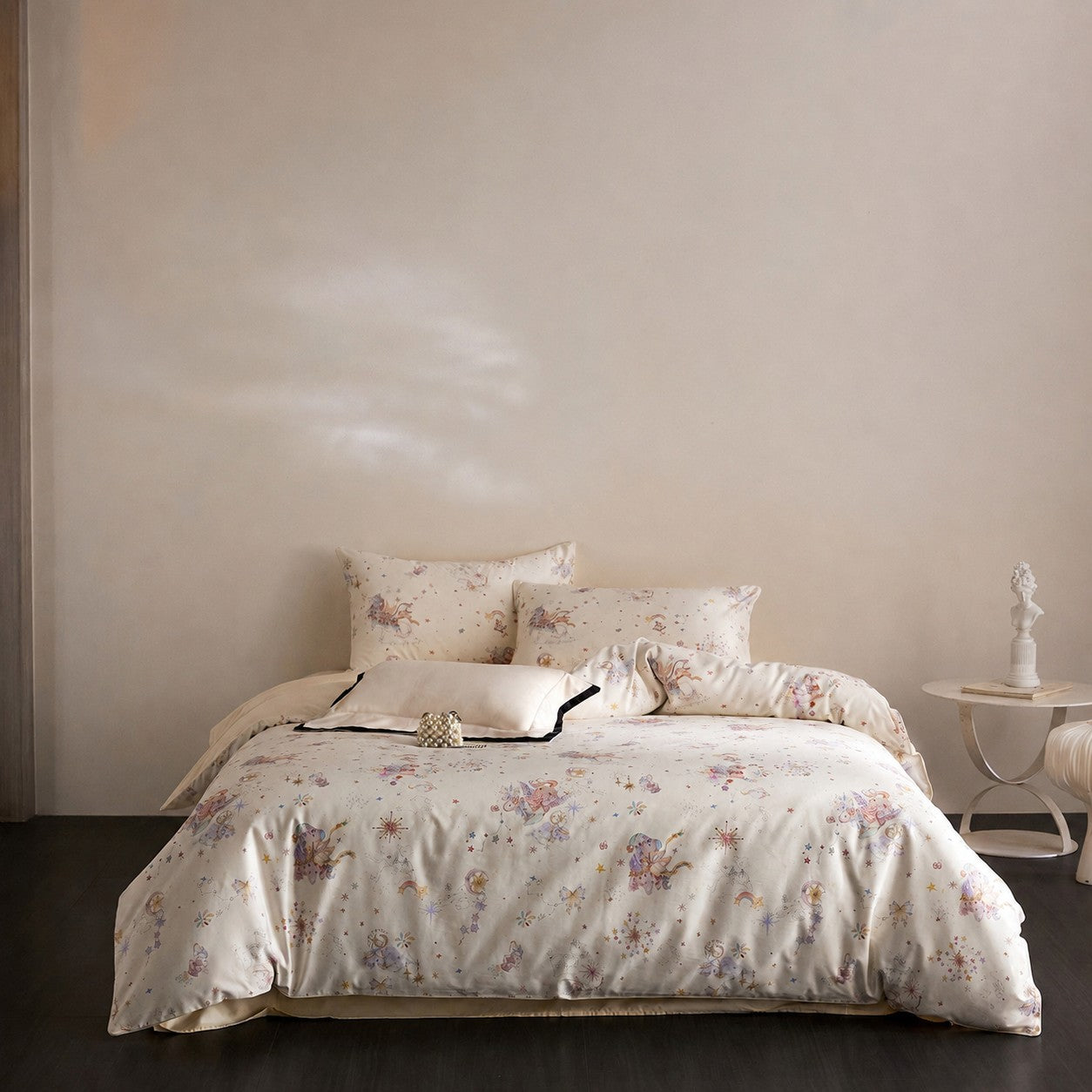 Pegasia Fairy Tale Luxury Egyptian Cotton Duvet Cover Set with Pony Print - Venetto Design Venettodesign.com
