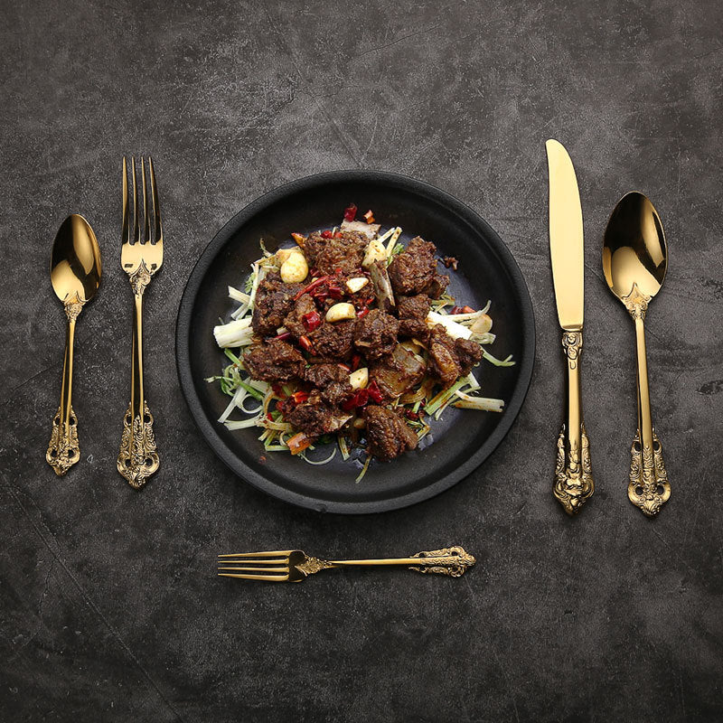 Ducal Gold 18/10 Stainless Steel Cutlery Set with Forged Handle - Venetto Design Venettodesign.com