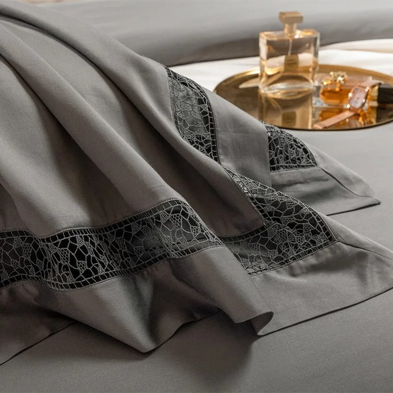 Elysium Grey Egyptian Cotton Bedding Set
