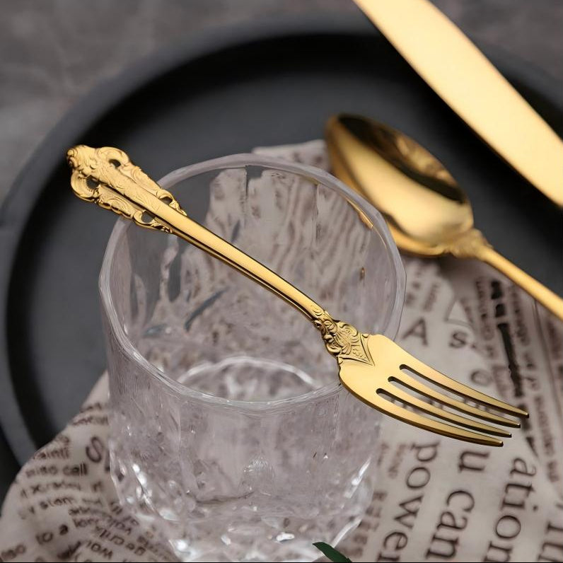 Ducal Gold 18/10 Stainless Steel Cutlery Set with Forged Handle - Venetto Design Venettodesign.com