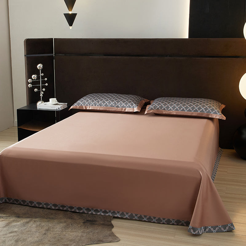Roselle Geometric Luxury Egyptian Cotton Duvet Cover Set with Lattice Print - Venetto Design Venettodesign.com