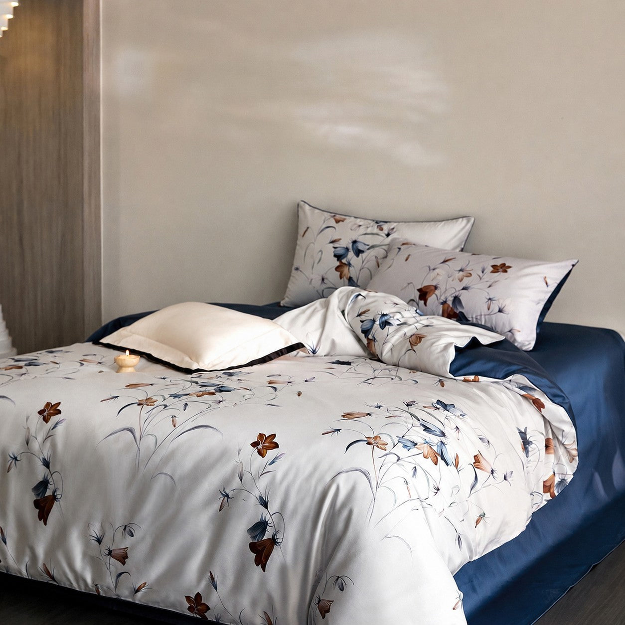 Rosamund Botanical Luxury Egyptian Cotton Duvet Cover Set with Floral Print - Venetto Design Venettodesign.com