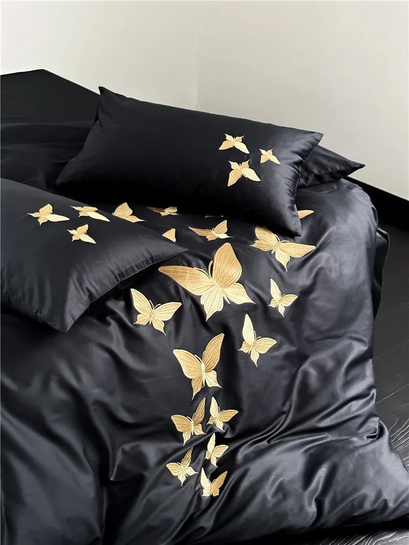 Papillon Egyptian Cotton Embroidery Bedding Set