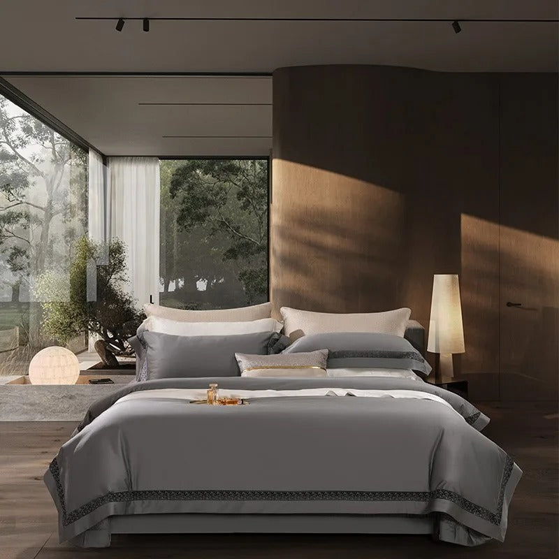 Elysium Grey Egyptian Cotton Bedding Set