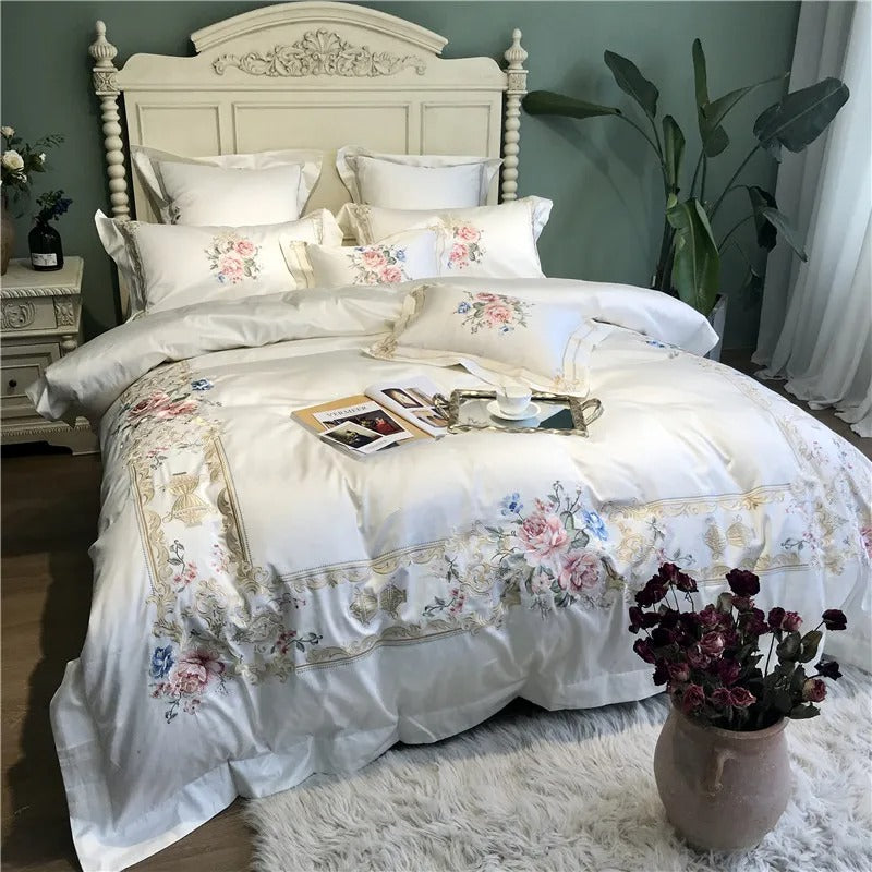 Destiny Blossom Embroidered Bedding Set