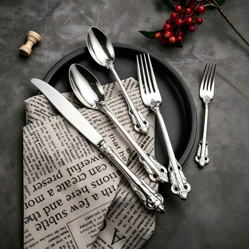 Ducal Silver 18/10 Stainless Steel Cutlery Set with Forged Handle - Venetto Design Venettodesign.com
