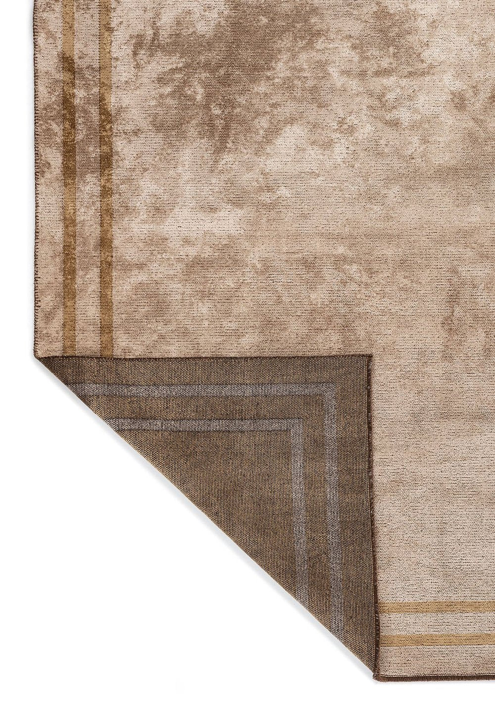 Parallel Border Beige - Coffee Rug