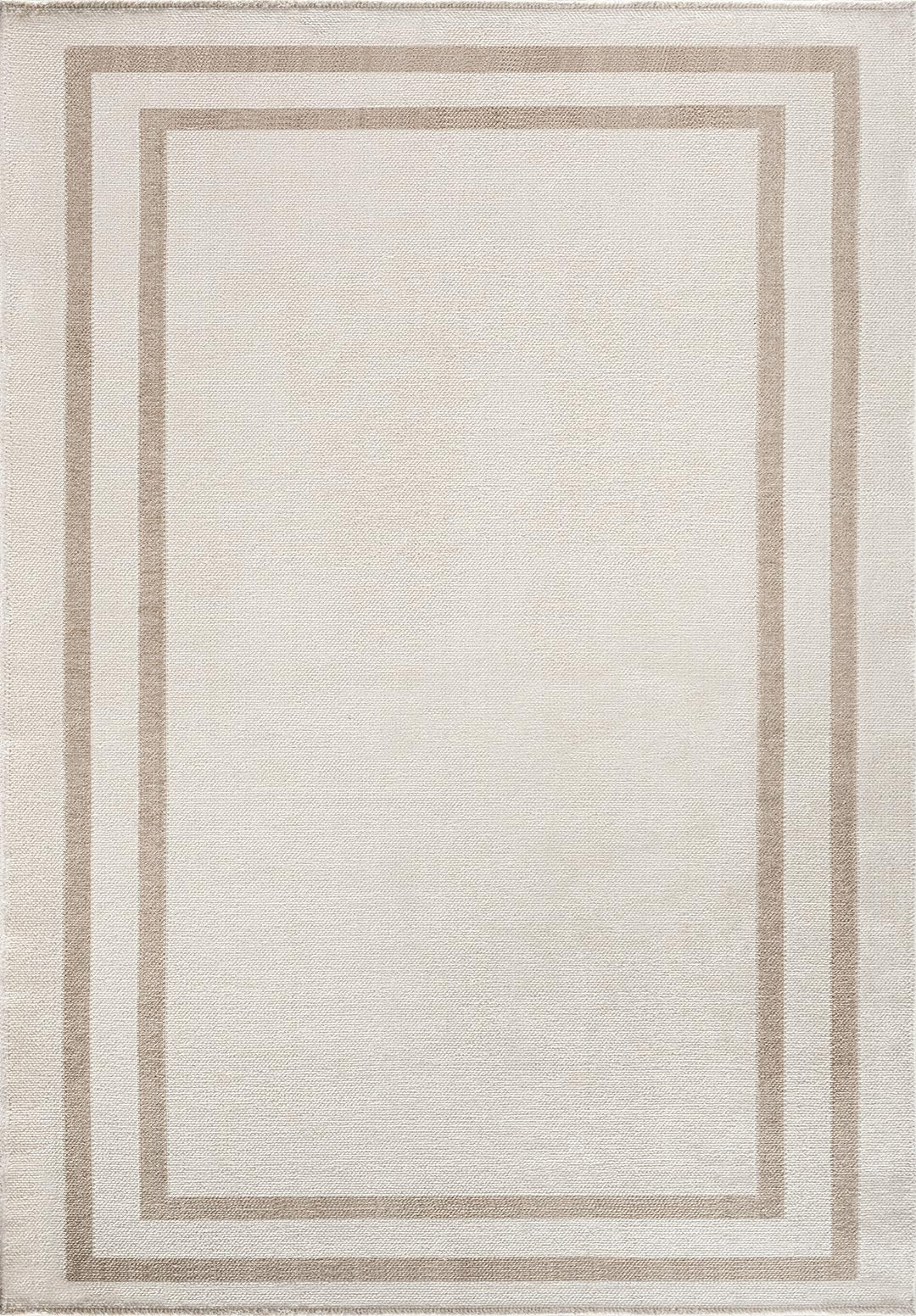 Parallel Border Ecru - Nougat Rug
