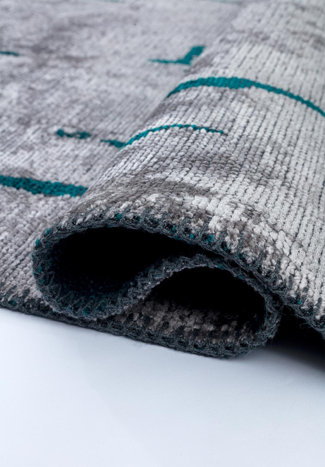 Mark Dark Turquoise - Light Grey Rug Rugs - Venetto Design Venettodesign.com