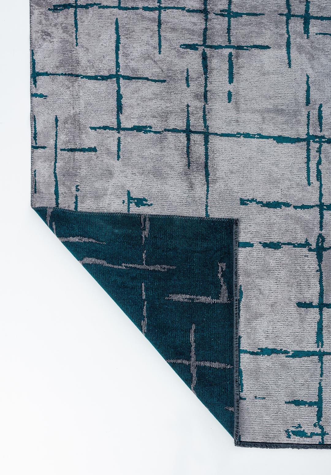 Mark Dark Turquoise - Light Grey Rug Rugs - Venetto Design Venettodesign.com