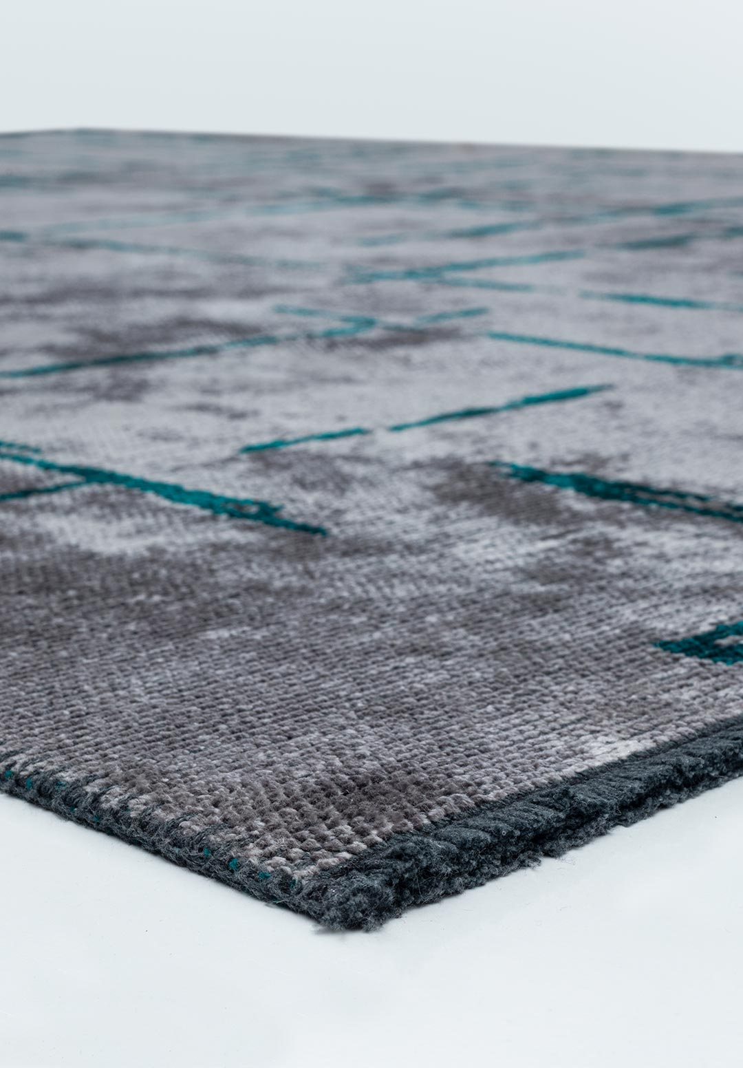 Mark Dark Turquoise - Light Grey Rug Rugs - Venetto Design Venettodesign.com