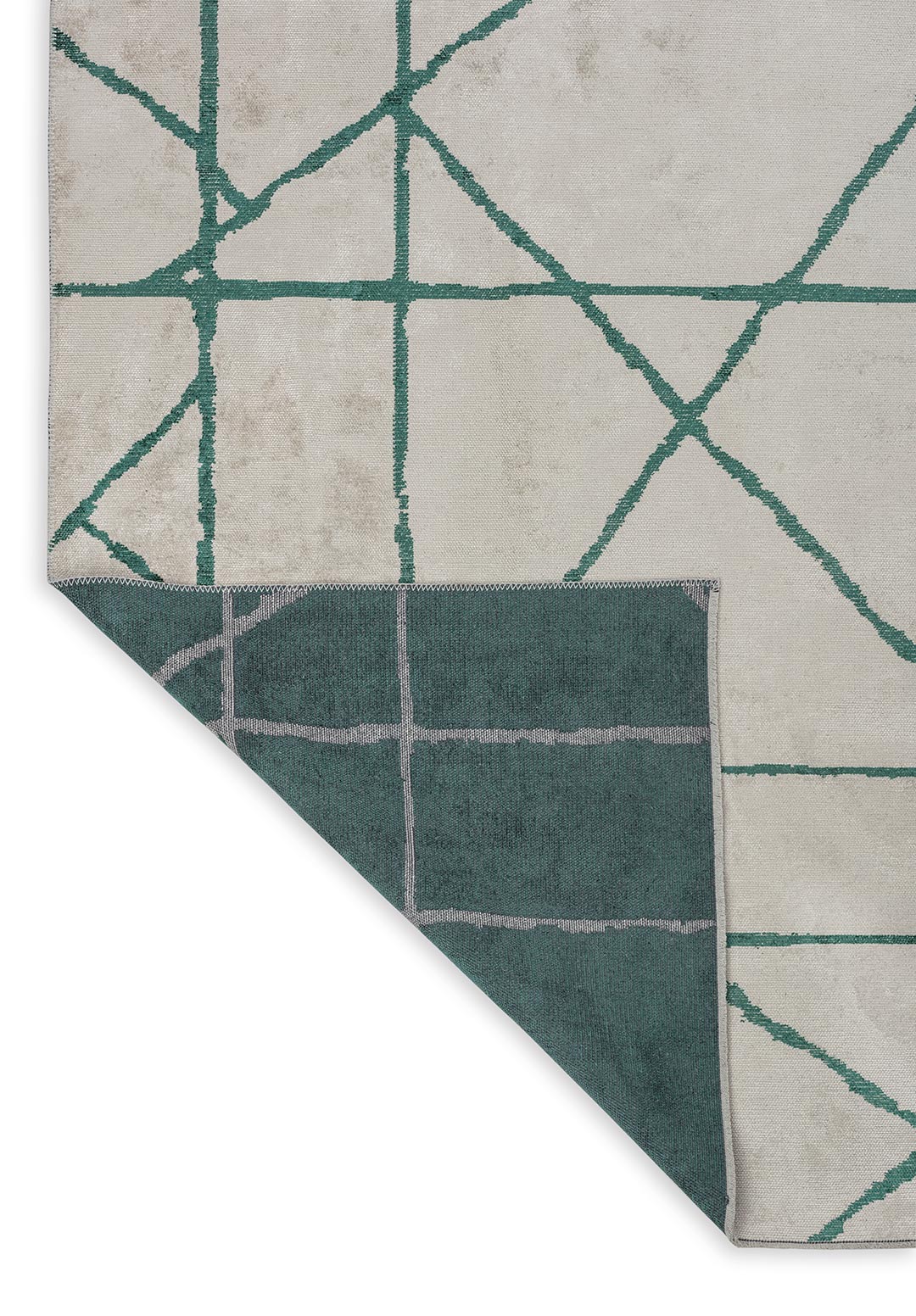Grid Ecru - Dark Green Rug Rugs - Venetto Design Venettodesign.com