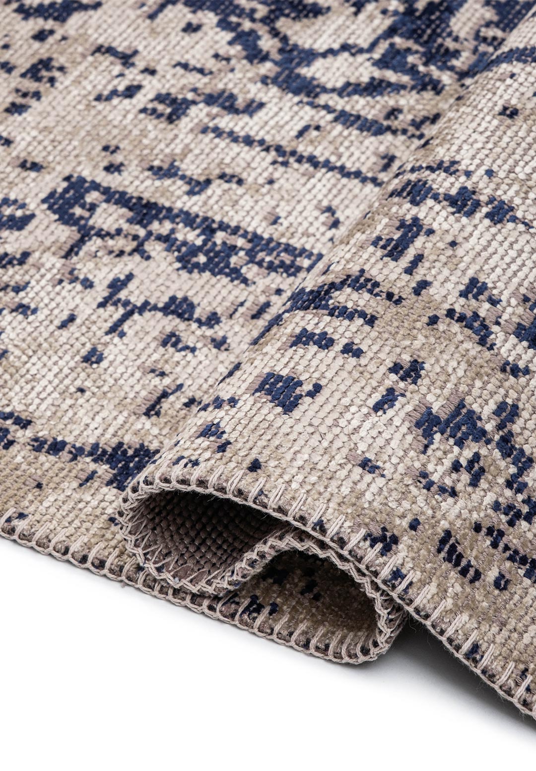 Medallion Beige - Dark Navy Rug Rugs - Venetto Design Venettodesign.com