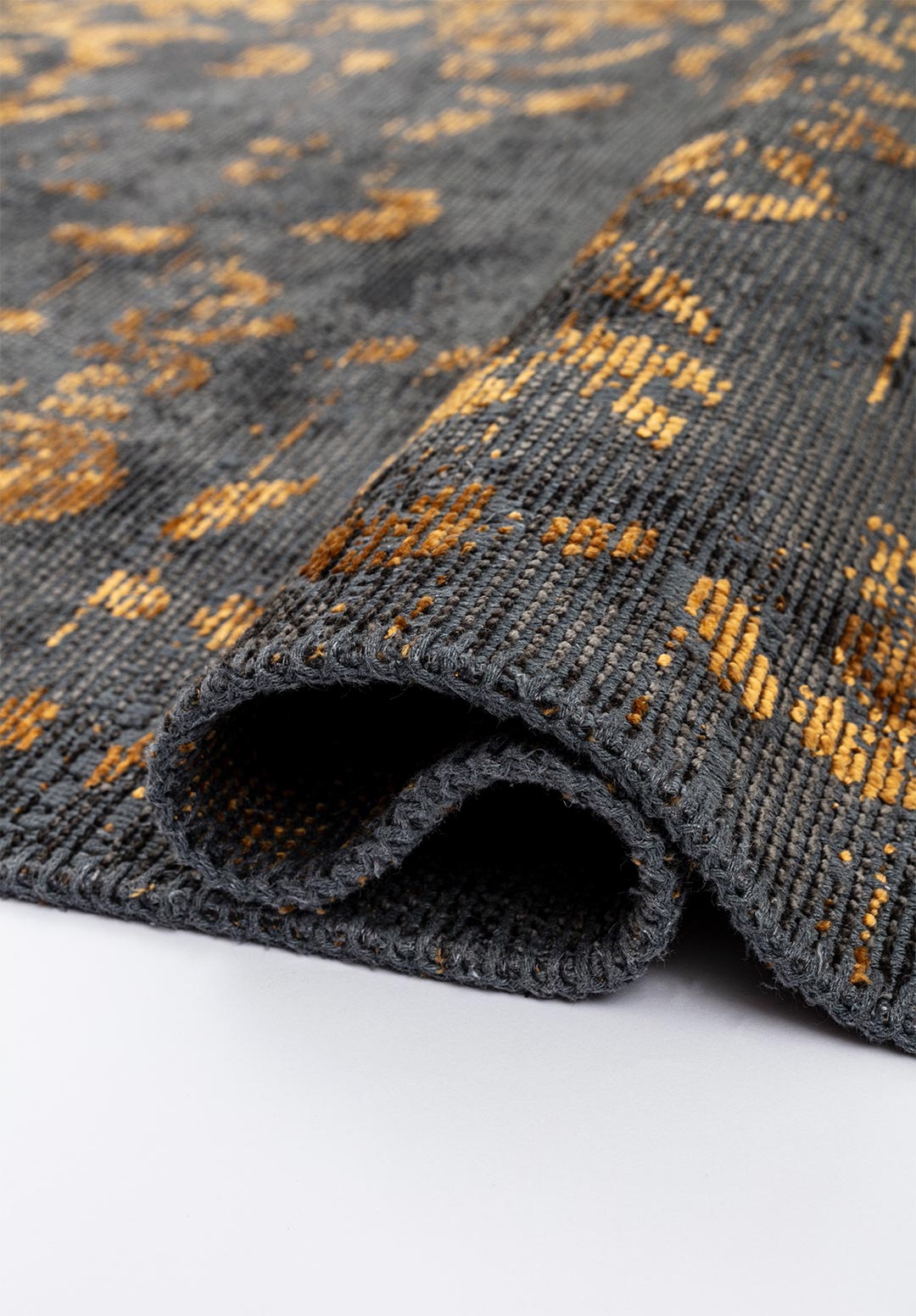 Flora Mustard - Anthracite Rug Rugs - Venetto Design Venettodesign.com