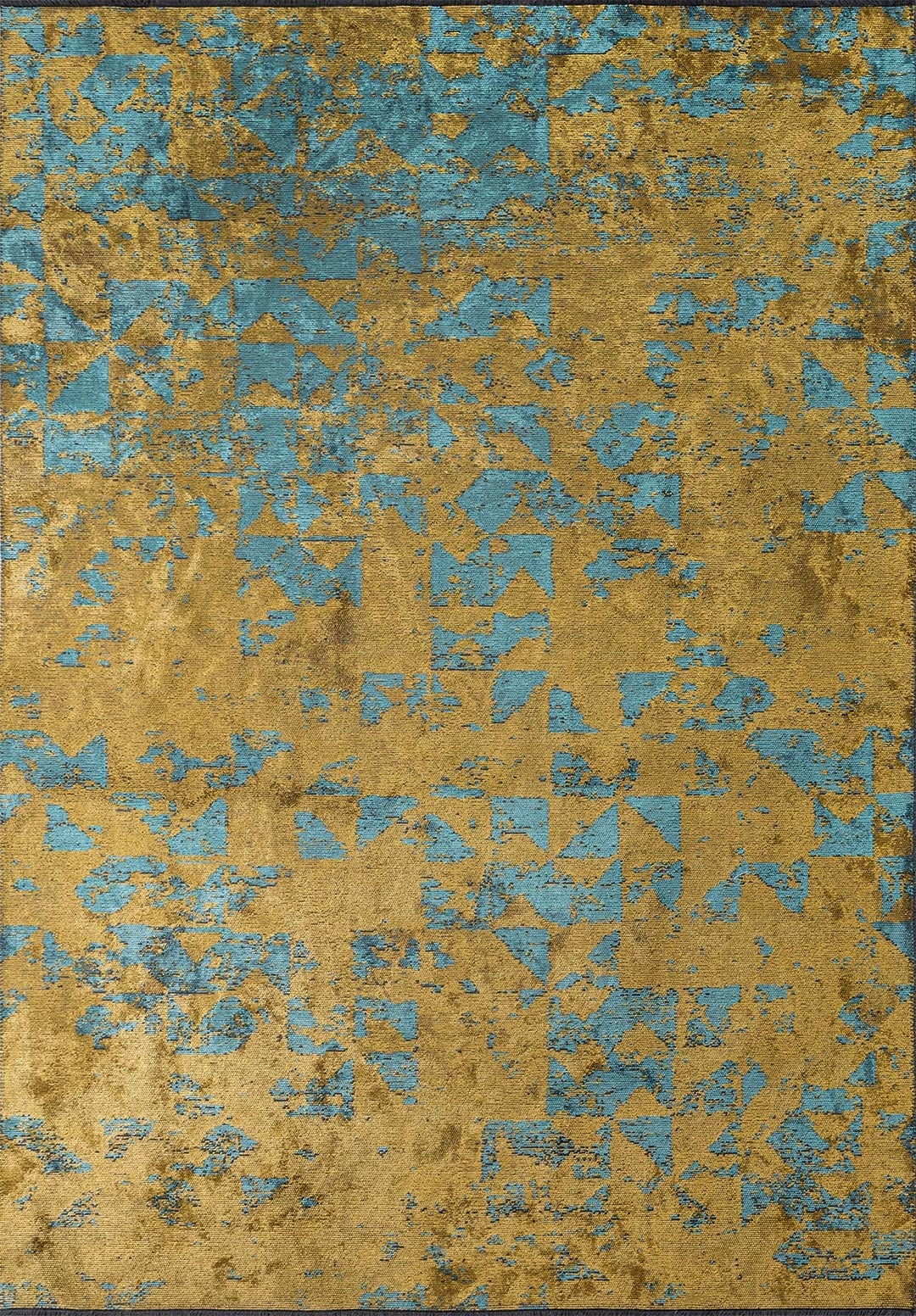 Triangle Yellow - Turquoise Rug Rugs - Venetto Design Venettodesign.com