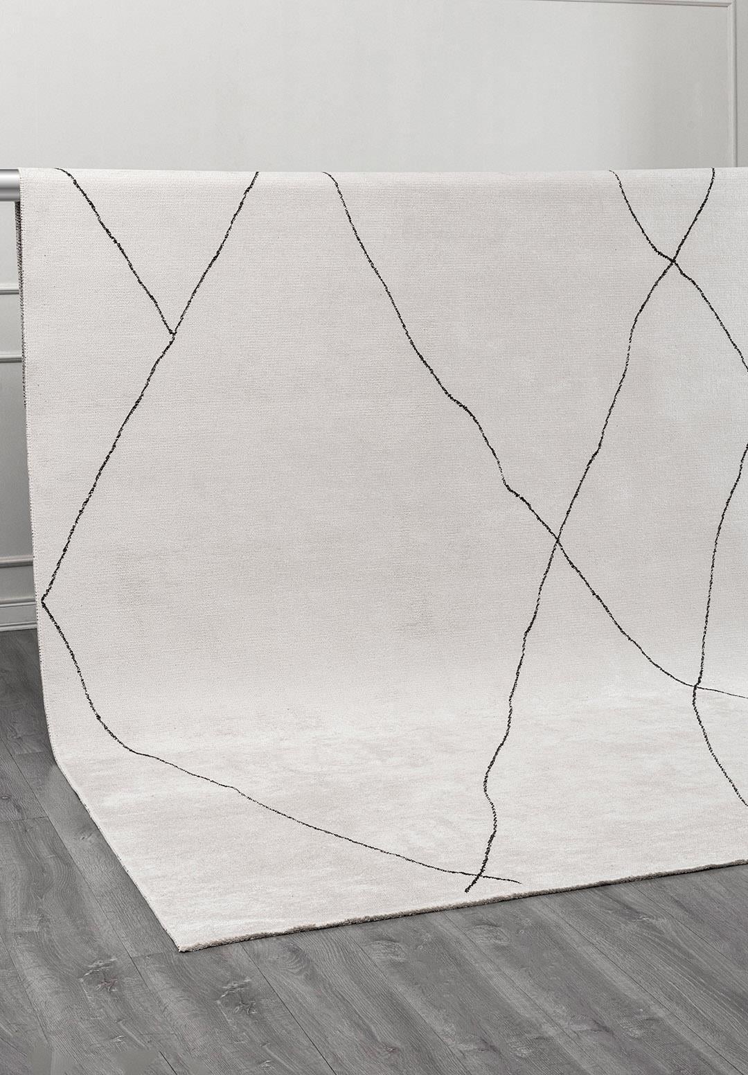 Bohemian Black - Ecru White Rug Rugs - Venetto Design Venettodesign.com