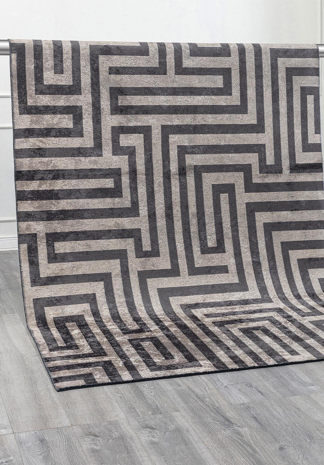 Nest Charcoal - Beige Rug Rugs - Venetto Design Venettodesign.com