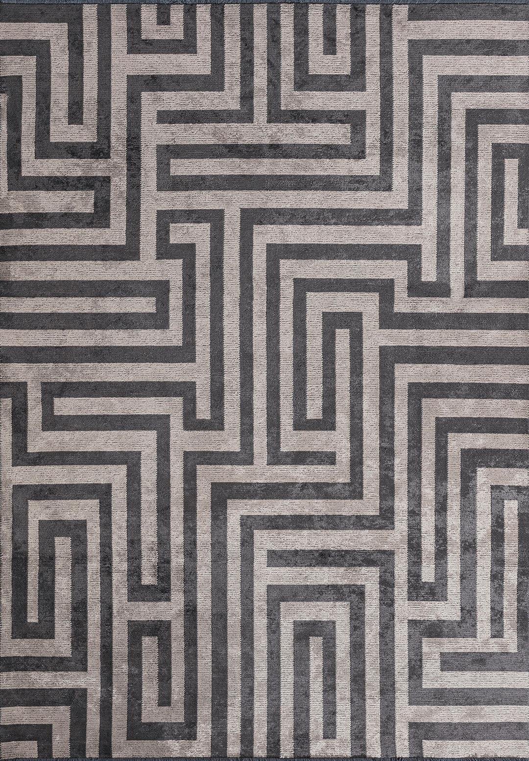 Nest Charcoal - Beige Rug Rugs - Venetto Design Venettodesign.com