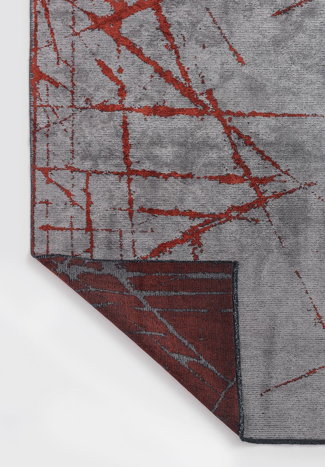 Crack Dark Terra - Light Grey Rug Rugs - Venetto Design Venettodesign.com