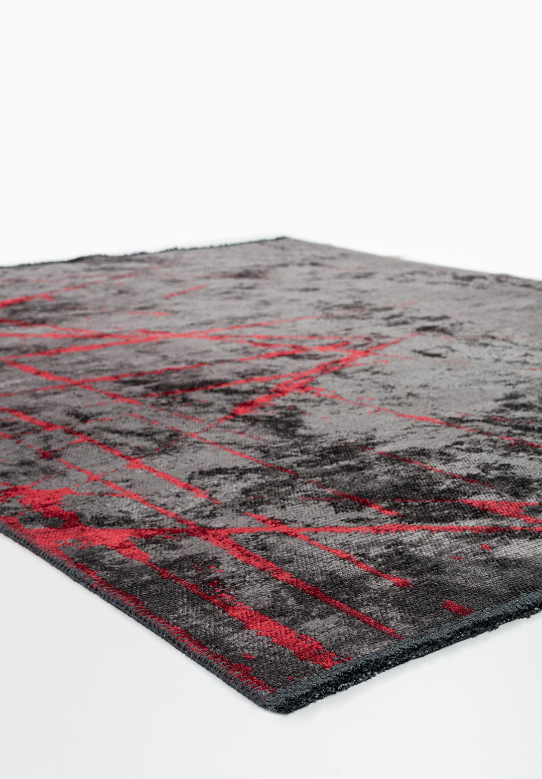Crack Red - Charcoal Rug Rugs - Venetto Design Venettodesign.com