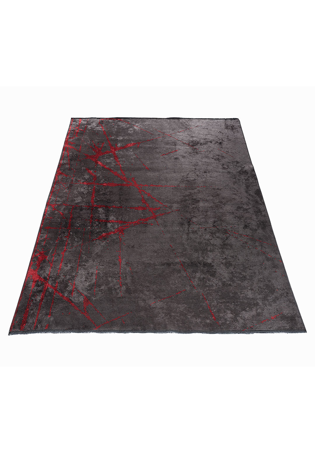 Crack Red - Charcoal Rug Rugs - Venetto Design Venettodesign.com