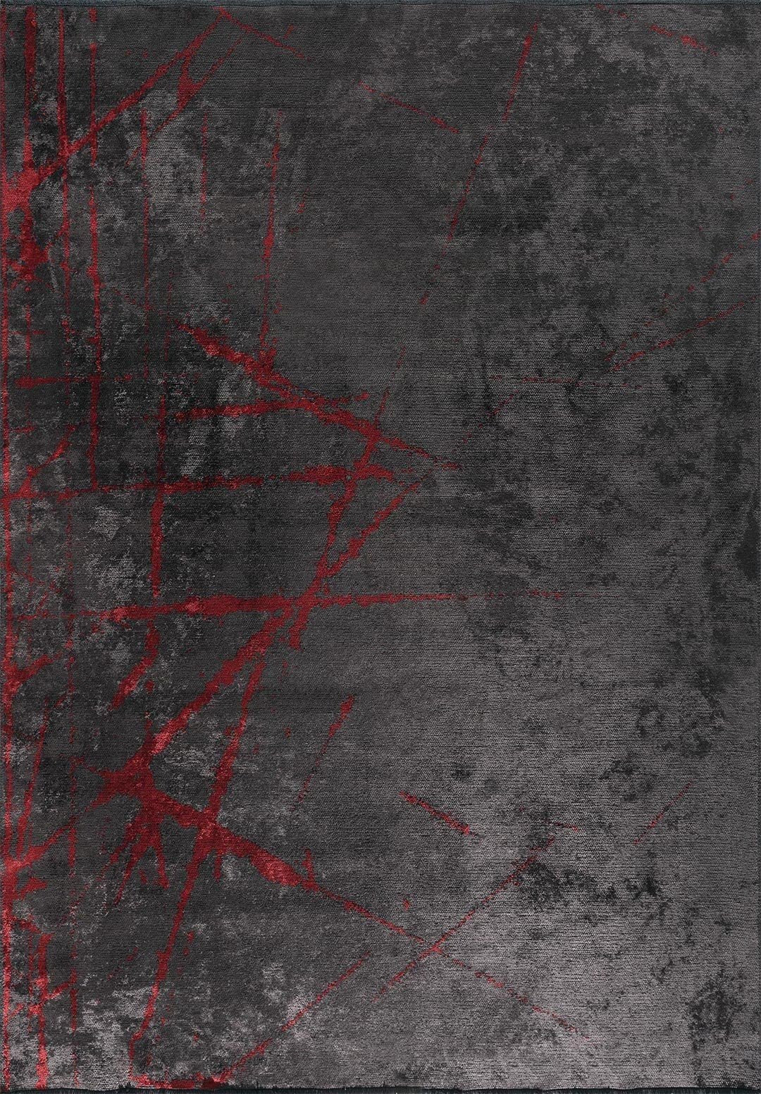 Crack Red - Charcoal Rug Rugs - Venetto Design Venettodesign.com