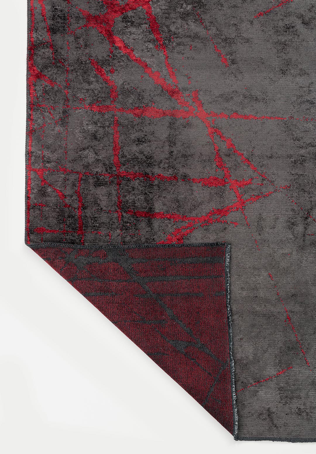 Crack Red - Charcoal Rug Rugs - Venetto Design Venettodesign.com