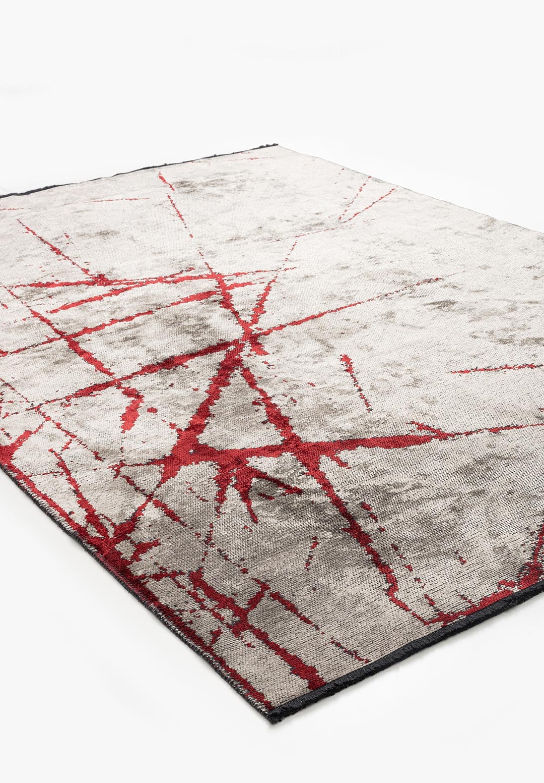 Crack Red - Cream Rug Rugs - Venetto Design Venettodesign.com