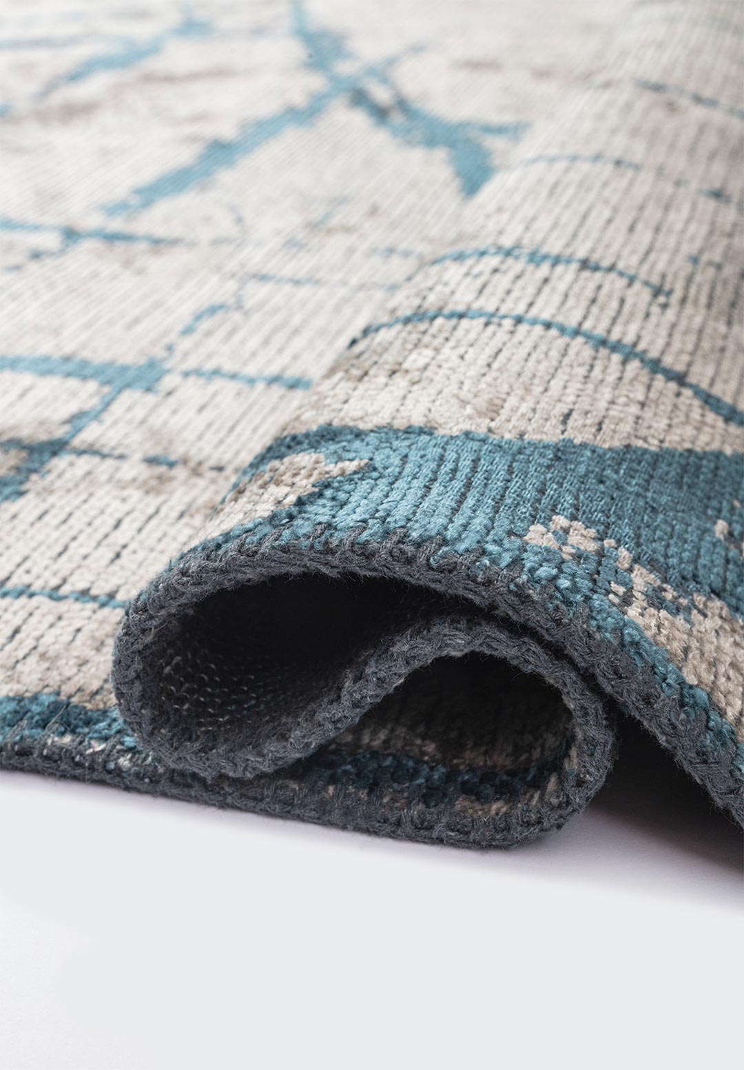 Crack Petrol - Cream Rug Rugs - Venetto Design Venettodesign.com
