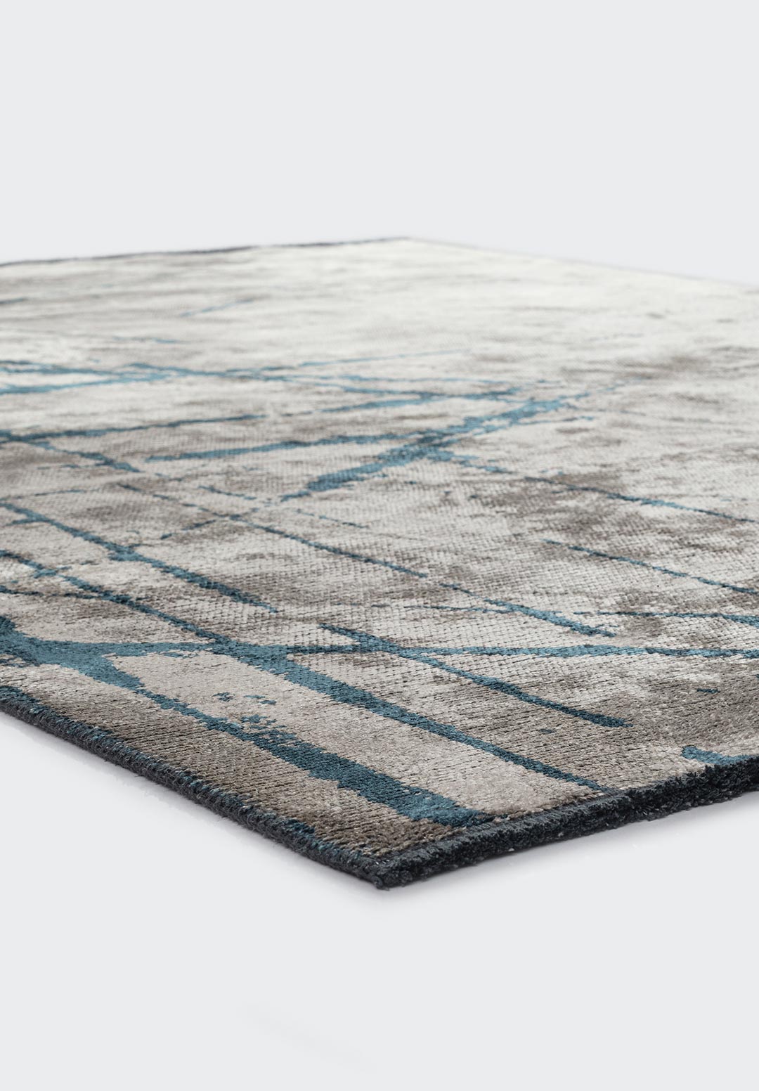 Crack Petrol - Cream Rug Rugs - Venetto Design Venettodesign.com