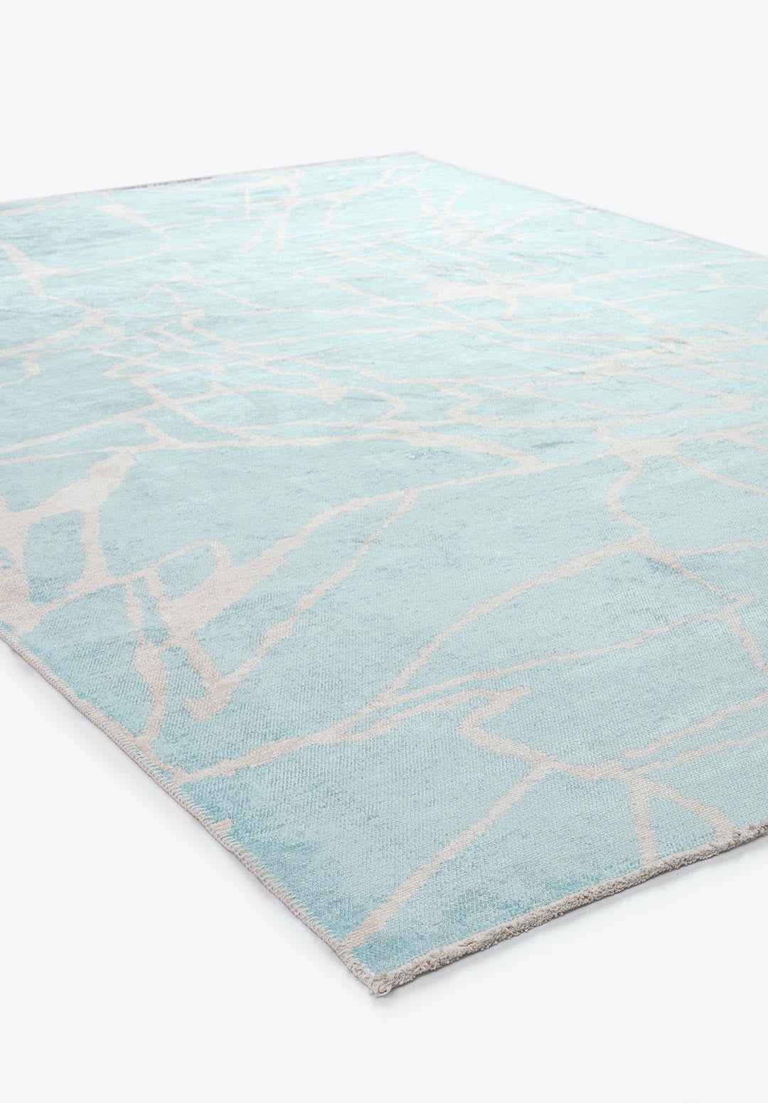 Flaw Ecru - Ice Blue Rug Rugs - Venetto Design Venettodesign.com