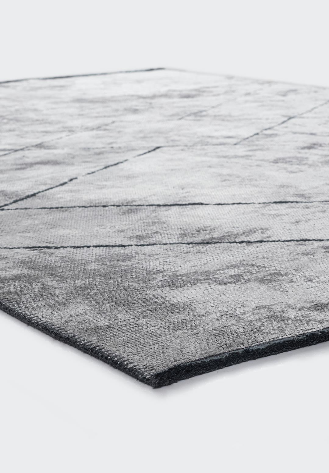 Spider Matte Black - Light Grey Rug Rugs - Venetto Design Venettodesign.com